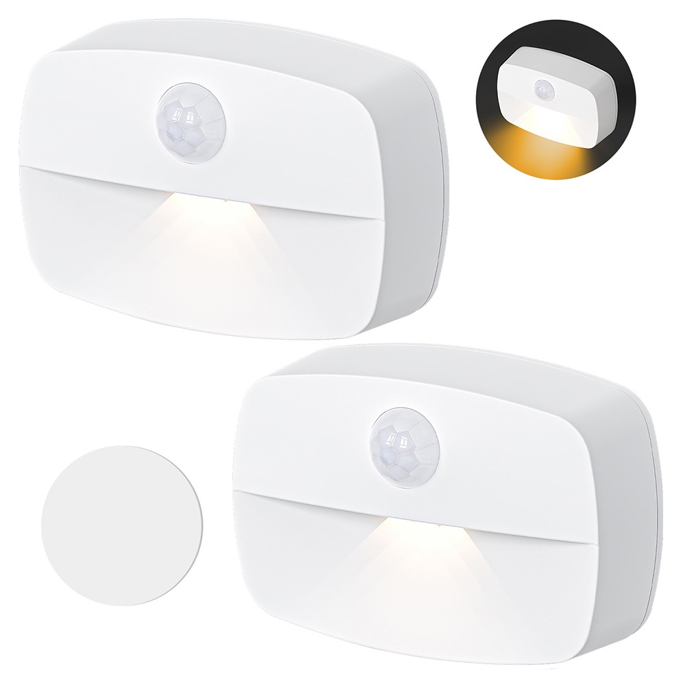 LED-natlys med bevægelsessensor / batteridrevet sensorlys 3-pak / automatisk LED-belysning 3000K