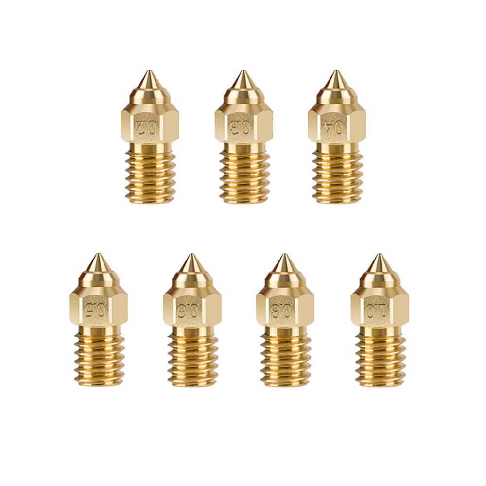Messingdyse Creality Ender 7/5/3 V3 SE / 3D-printerdyse 1,75 mm 0,2-1,0 mm / dyse 7-pak