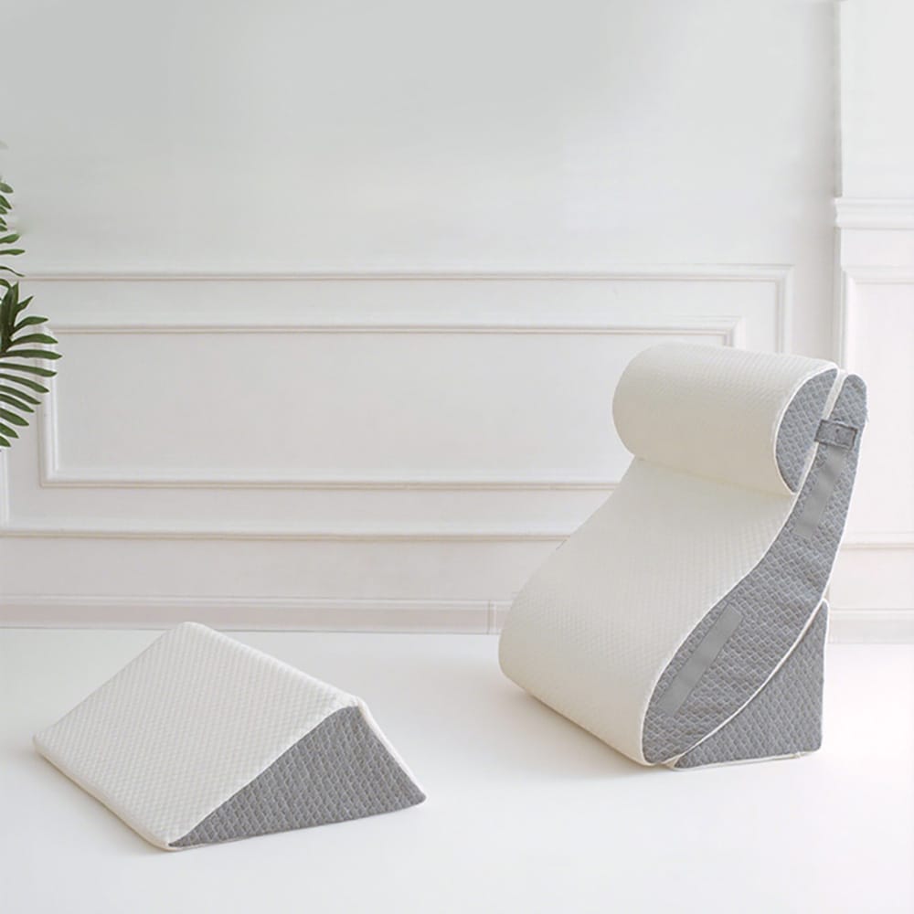 Rygpude med benstøtte 66×57×22 cm / ergonomisk støttepude til seng / hvilepude med skum