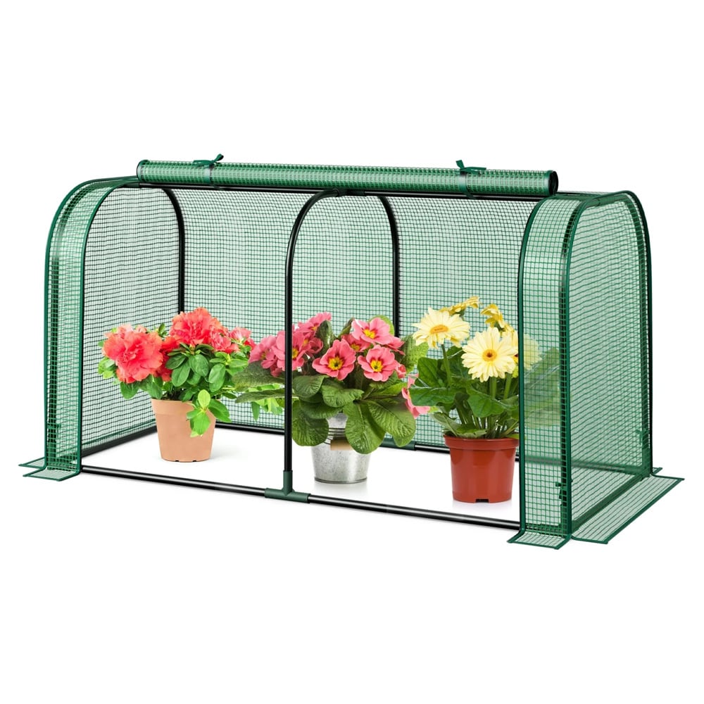 Tunneldrivhus 118x55x60cm - bærbart minidrivhus / drivhus / overdækning til dyrkningskasse