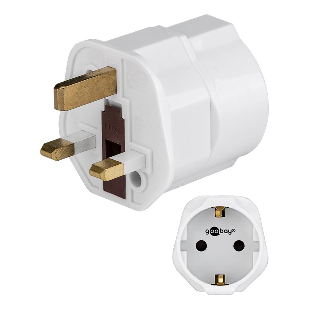 Rejseadapter Europa til UK / EU til UK-adapter / rejseadapter type F til type G / stikadapter UK
