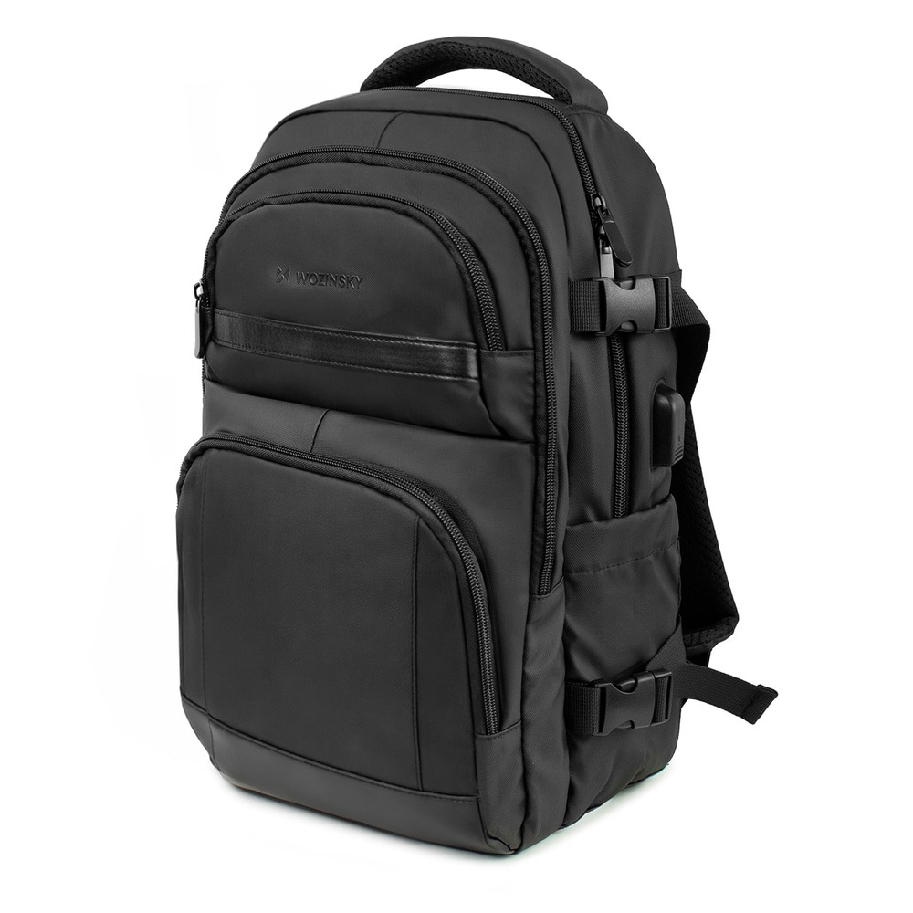 Wozinsky rygsæk 20 L med laptoprum / håndbagagerygsæk / sæk med USB-port – Sort