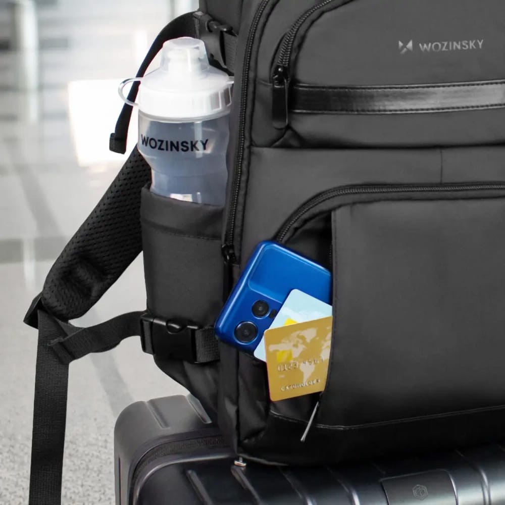 Wozinsky rygsæk 20 L med laptoprum / håndbagagerygsæk / sæk med USB-port – Sort