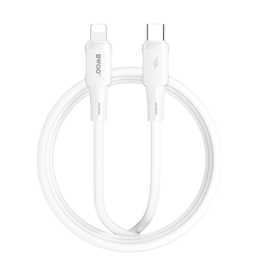 BWOO USB-kabel 27W USB-C til Lightning 1 m - hvid