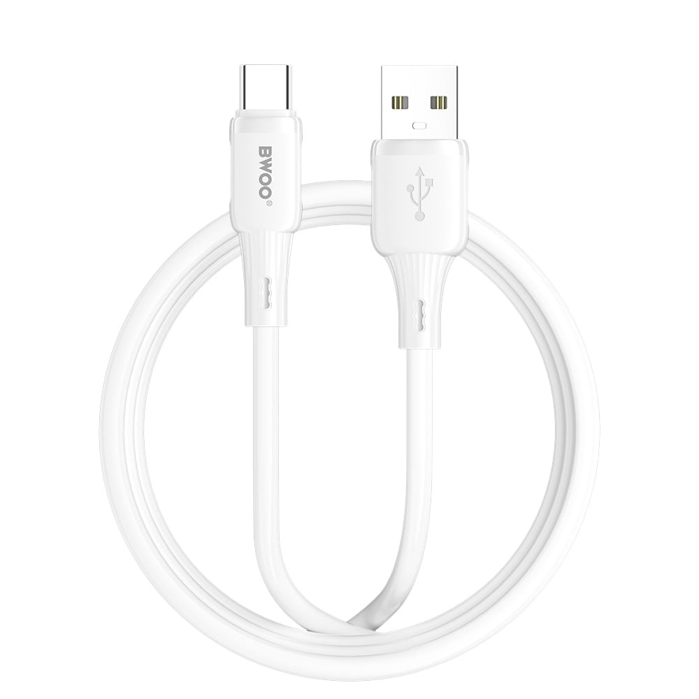 BWOO USB-kabel 3A USB til USB-C 1m - hvid