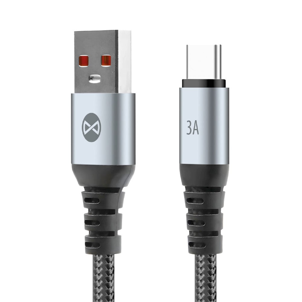 Forever Flettet USB-kabel USB til USB-C 1m 3A