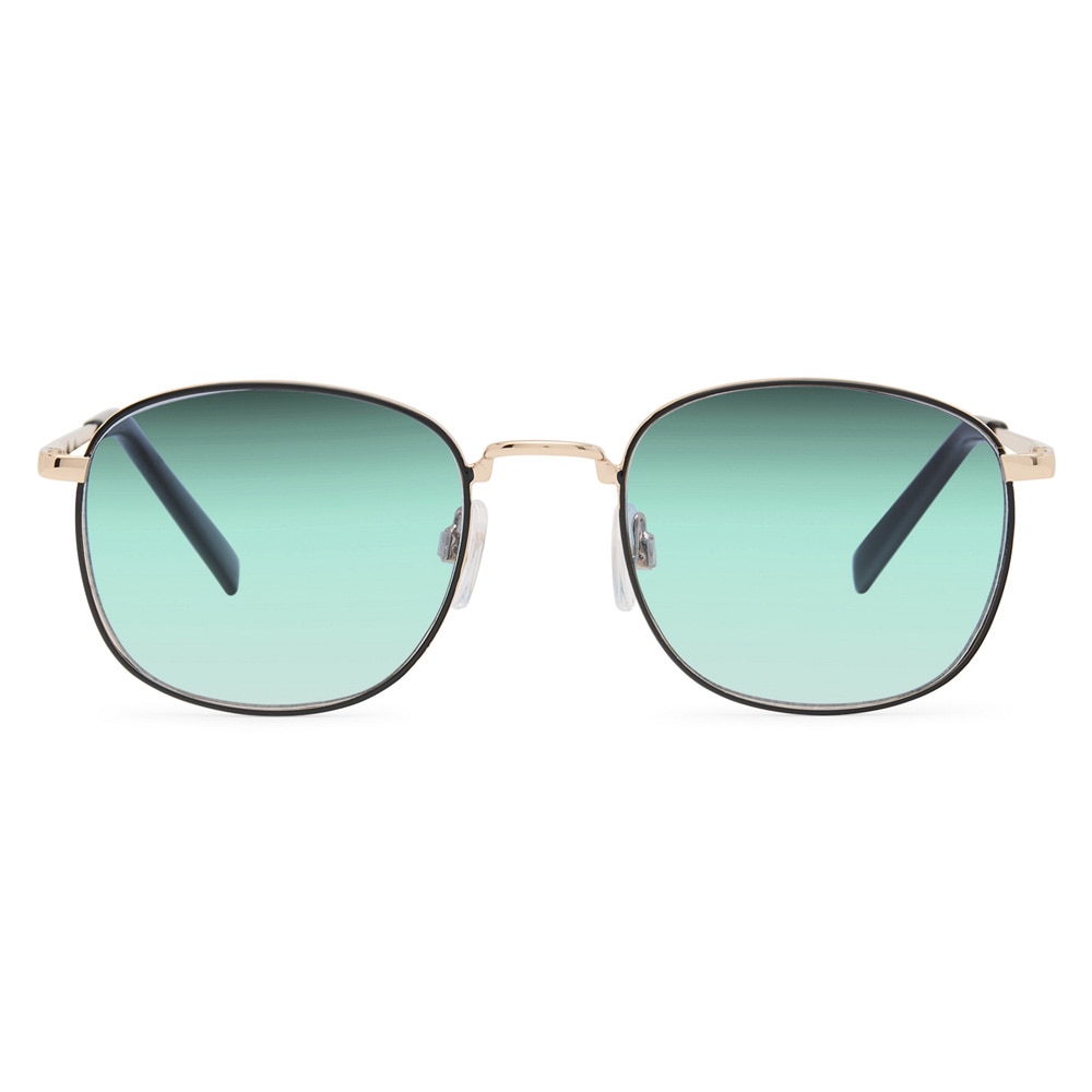 Solbriller i guld med grønt glas / solbriller med UV-beskyttelse / unisex-solbriller