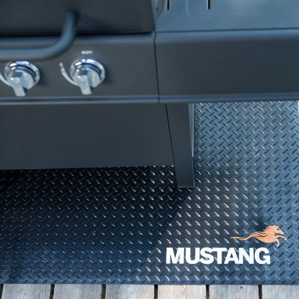 Mustang grillmåtte 100x150 cm / grillmåtte terrasse / beskyttelsesmåtte grill / underlag grill
