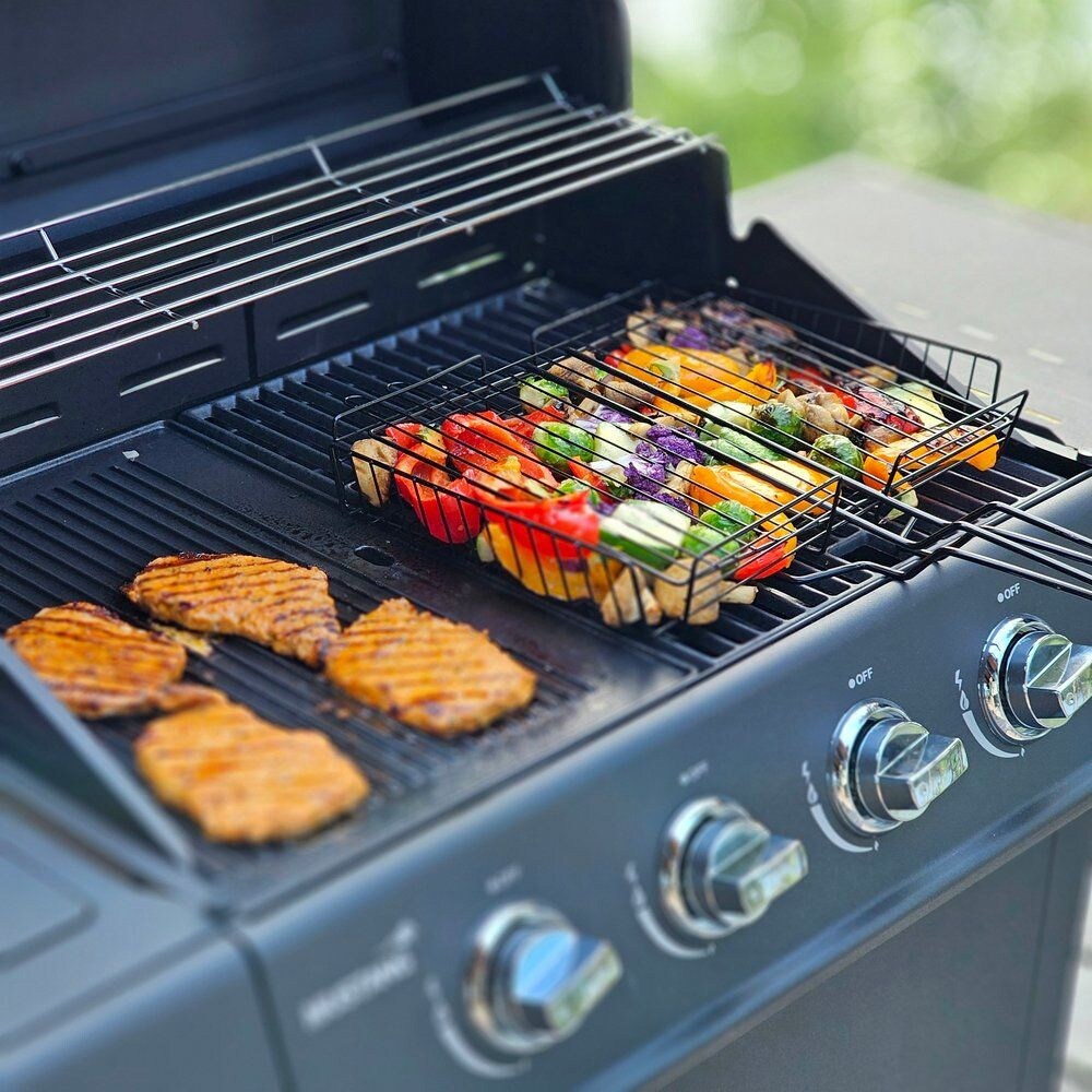Mustang grillkurv 25 x 32 cm / grillkurv i rustfrit stål / grillkurv til grøntsager