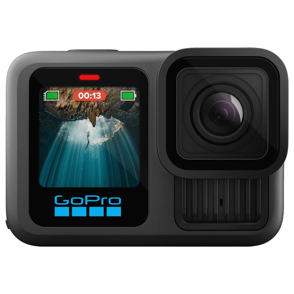GoPro HERO13 Black actionkamera / vandtæt 5,3K sportskamera ned til 10 m med HyperSmooth 6.0 / 3 batterier