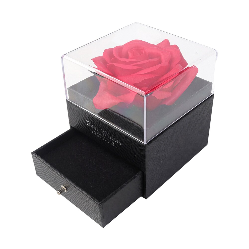 Gaveæske med smuk rose / gaveæske med rose / smykkeskrin med rose