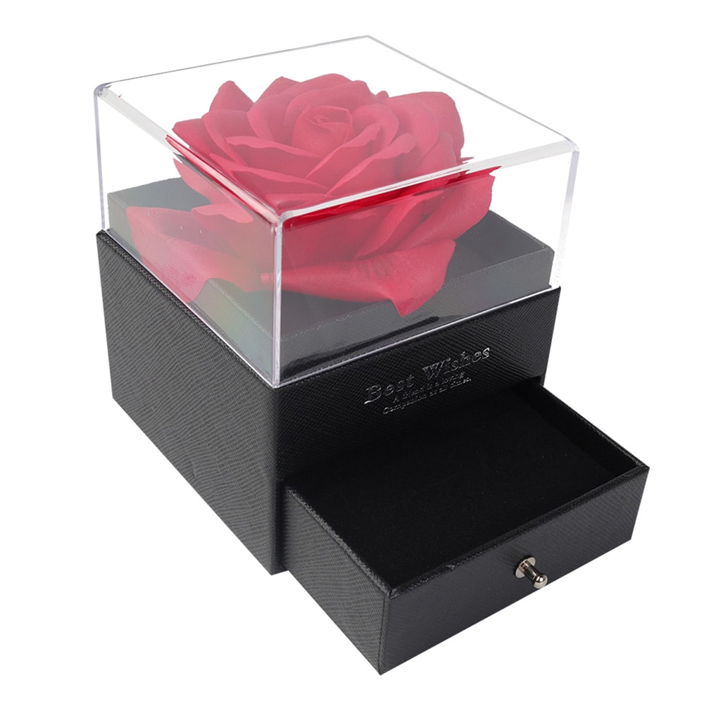 Gaveæske med smuk rose / gaveæske med rose / smykkeskrin med rose