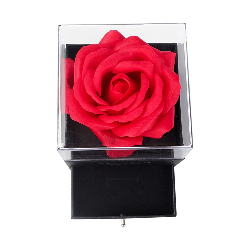 Gaveæske med smuk rose / gaveæske med rose / smykkeskrin med rose