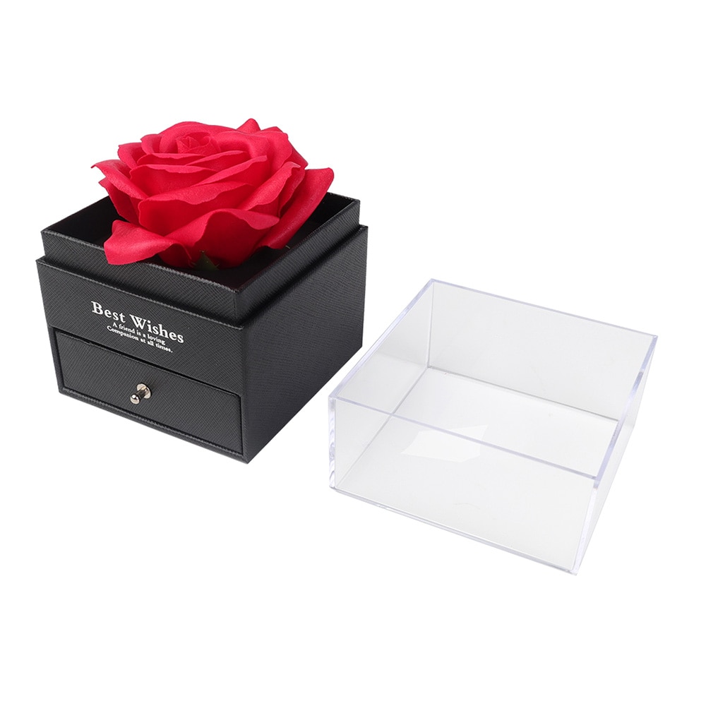 Gaveæske med smuk rose / gaveæske med rose / smykkeskrin med rose