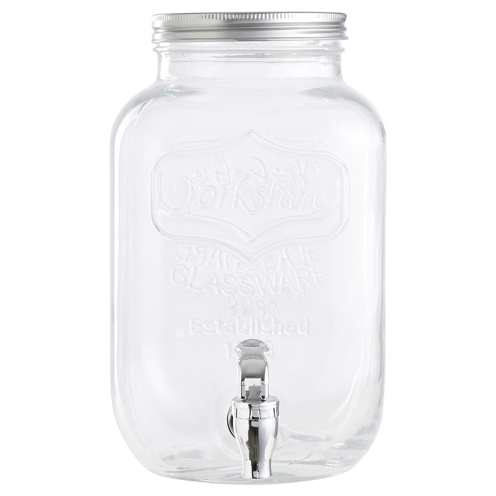 Drikkedispenser i glas 4 l med hane / juicedispenser / serveringsbeholder til kolde drikke