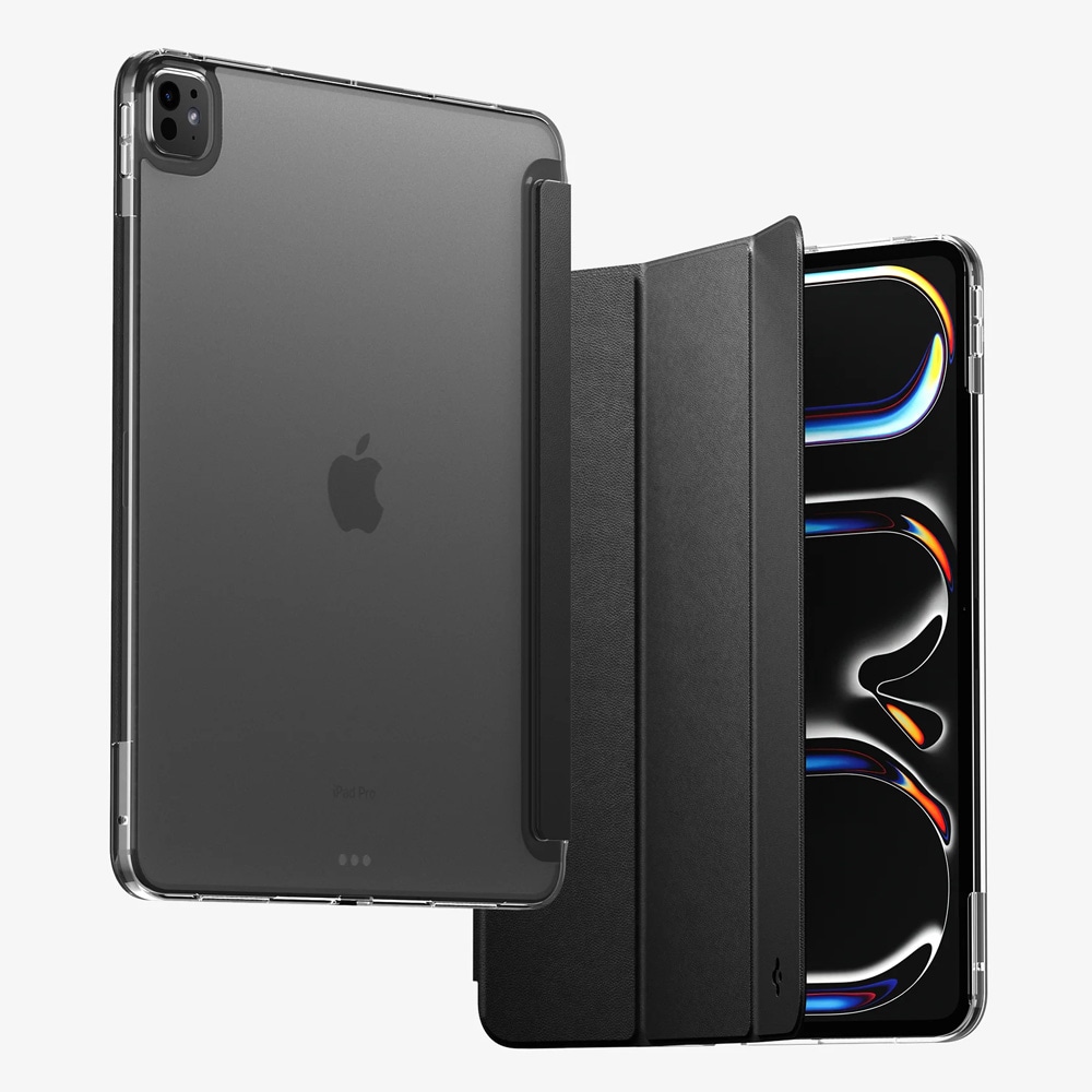 Spigen Liquid Air Folio cover til iPad Pro 13 (2024) / tabletetui med stativfunktion og wake/sleep – Sort