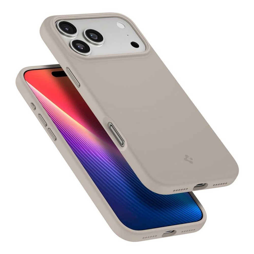 Spigen Silicon Fit Mag Fit Backshell til iPhone 17 Pro Max - Stone