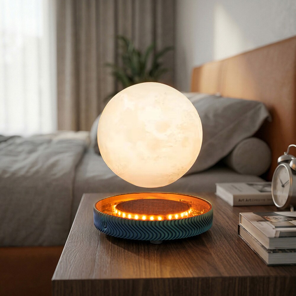 Magnetisk svævende månelampe / svævelampe med touchbetjening / dekorativ natlampe med 3 farvetemperaturer