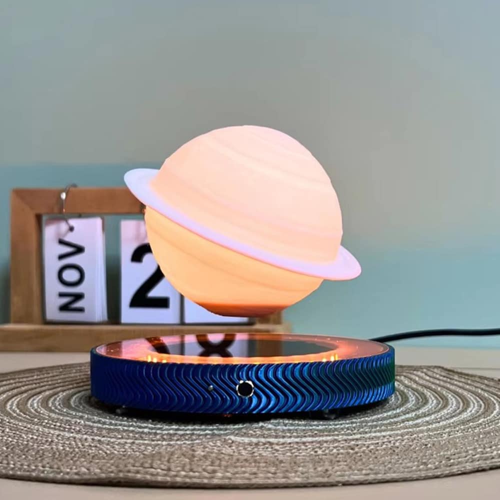 Magnetisk svævende Saturnus-lampe / svævende lampe med touchbetjening / natlampe med 3 farvetemperaturer