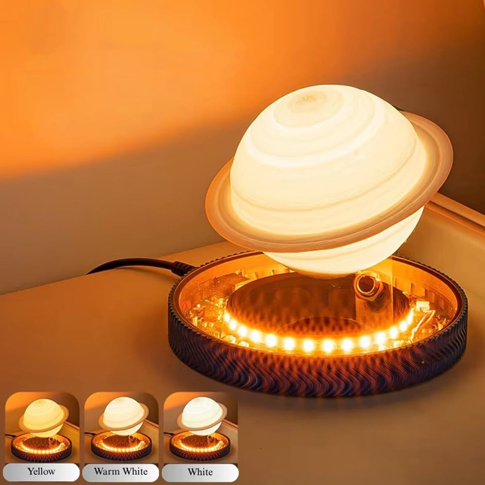Magnetisk svævende Saturnus-lampe / svævende lampe med touchbetjening / natlampe med 3 farvetemperaturer