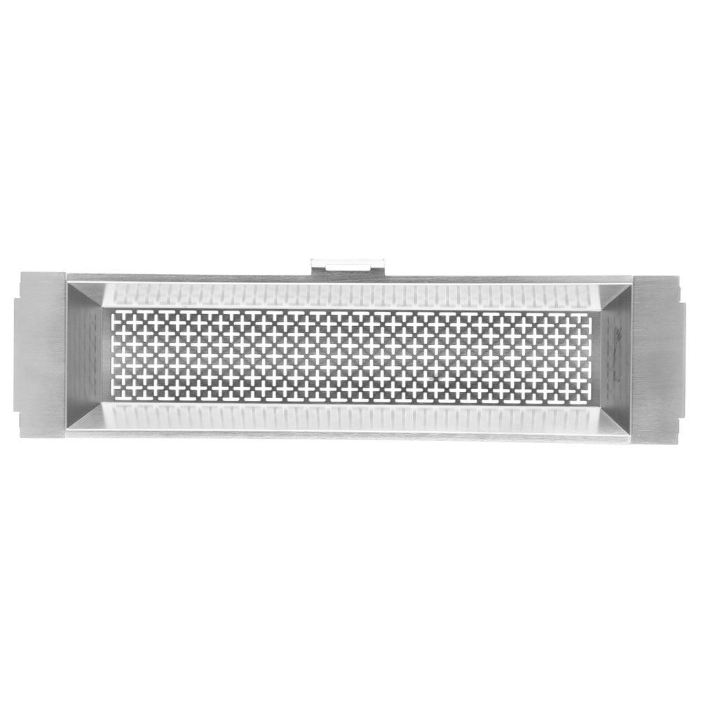 Mustang grøntsagskurv 48×13×4 cm / grillkurv i rustfrit stål / grilltilbehør til små råvarer