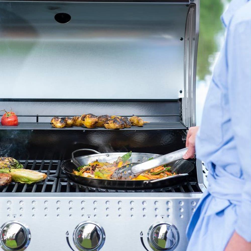 Mustang paellapande i rustfrit stål 36 cm / paellapande grill / stegepande i rustfrit stål
