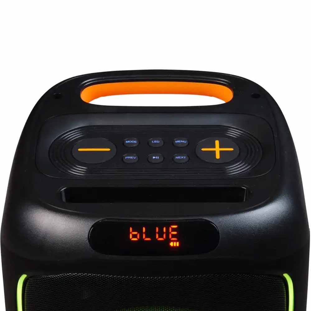 Denver BPS-165 partyhøjttaler / Bluetooth-højttaler med LED-lys, mikrofonindgang og 20 W RMS