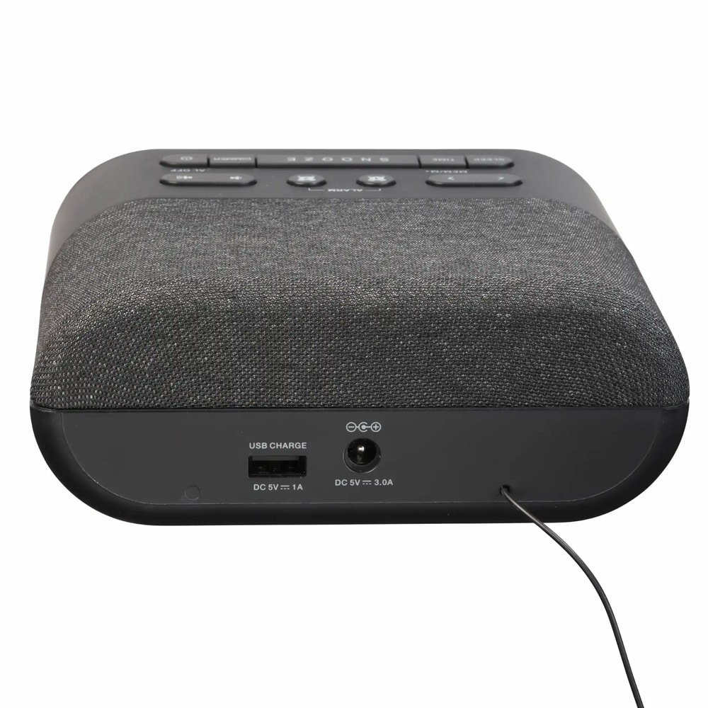 Denver CRQ-107 clockradio / vækkeur med radio / trådløs opladning / dobbelt alarm