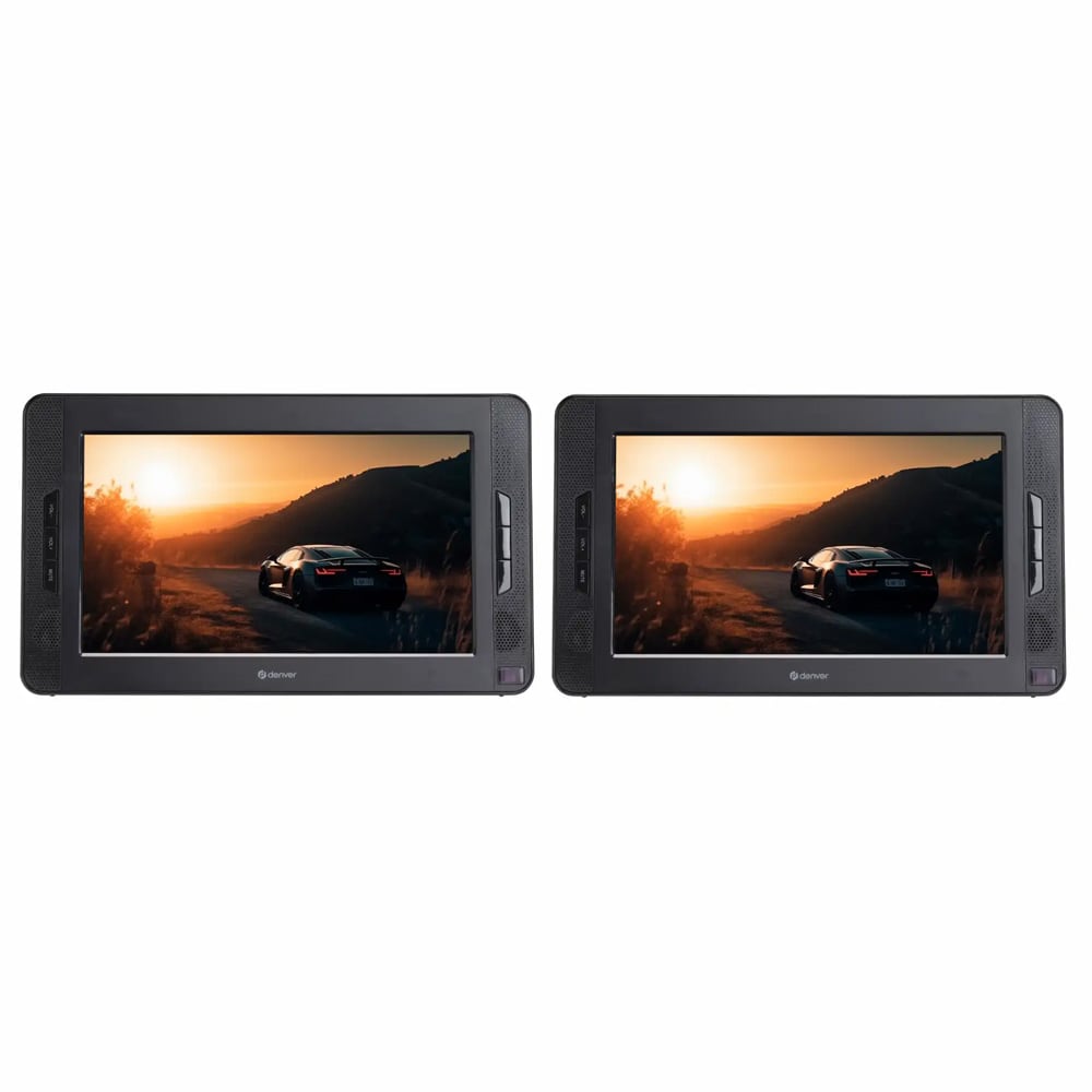 Denver MTW-1098 bærbar DVD-afspiller / to 10-tommers skærme til bilen, USB- og SD-afspilning
