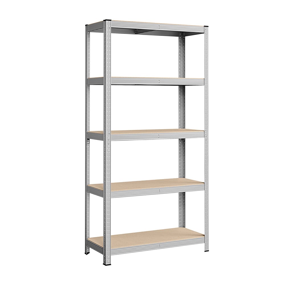 Opbevaringshylde med 5 hylder 180x90x40cm - Trä/Stål / opbevaringshylde metal / reol garage