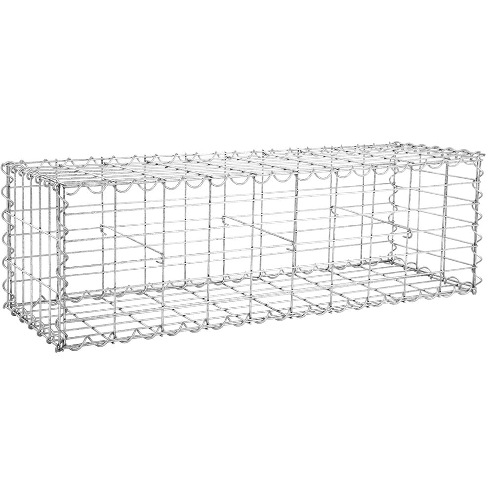 Gabionkurv 100 x 30 x 30 cm / galvaniseret stålgabion / stenkurv til støttemur / haveafgrænsning