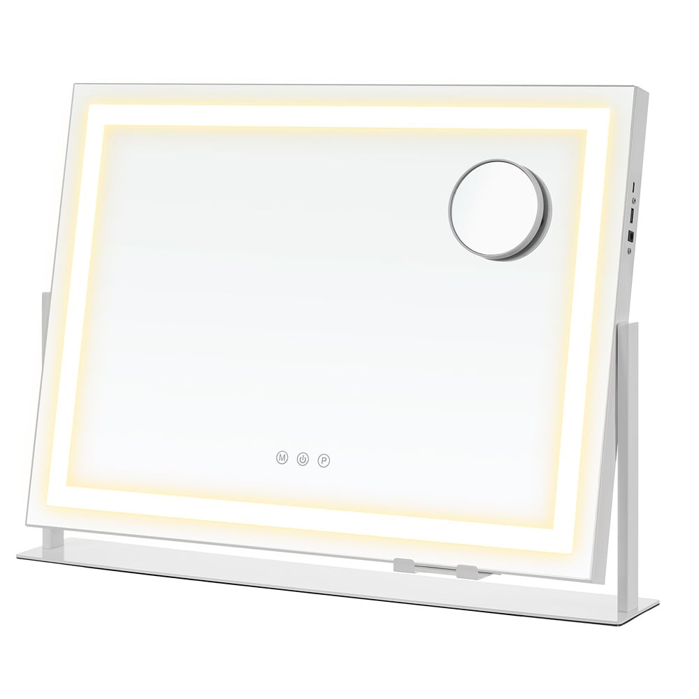 Firkantet sminkespejl med LED-belysning / kosmetikspejl med lys
