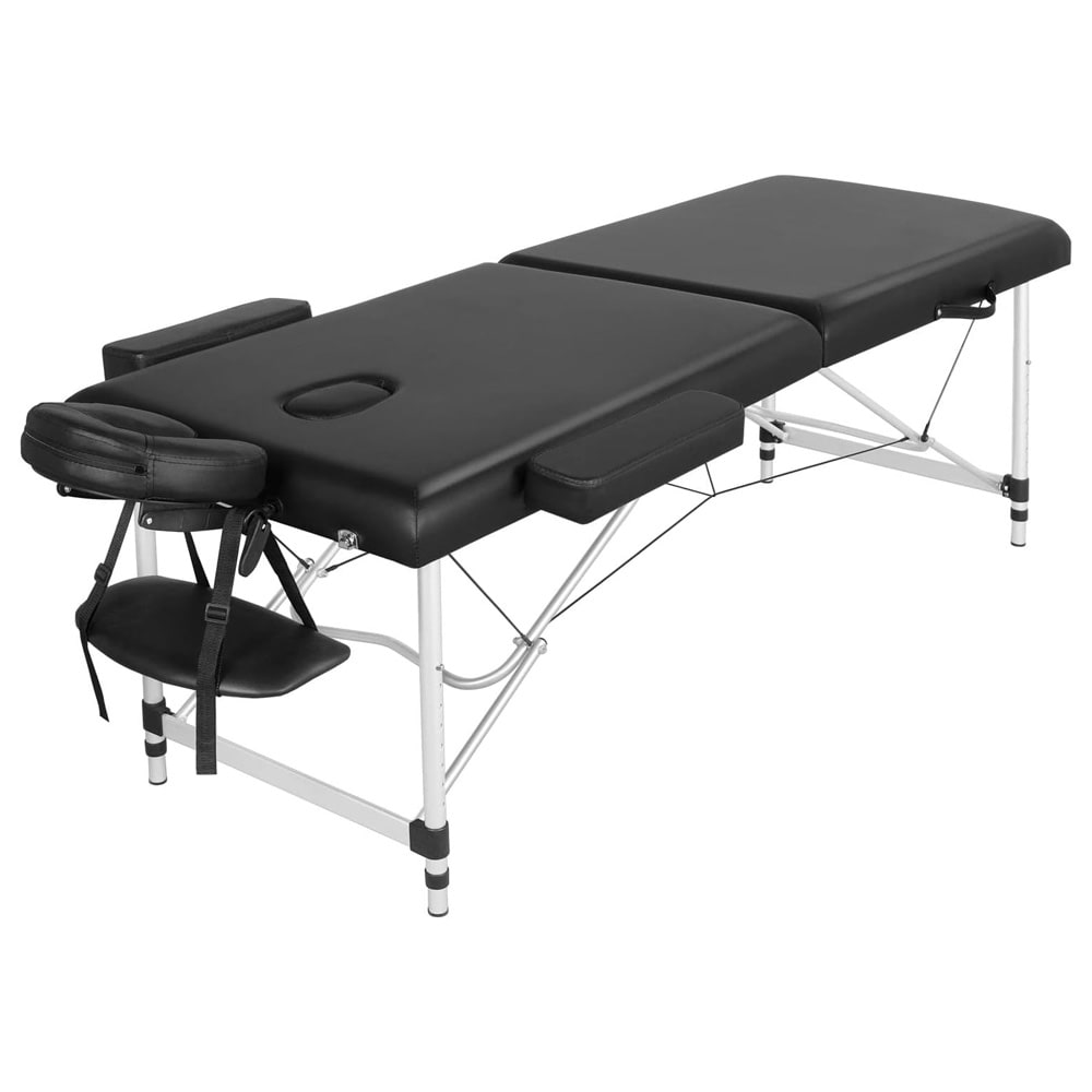 Bærbar og justerbar massagebriks - 2 zoner / sammenklappelig massagebriks / behandlingsbriks
