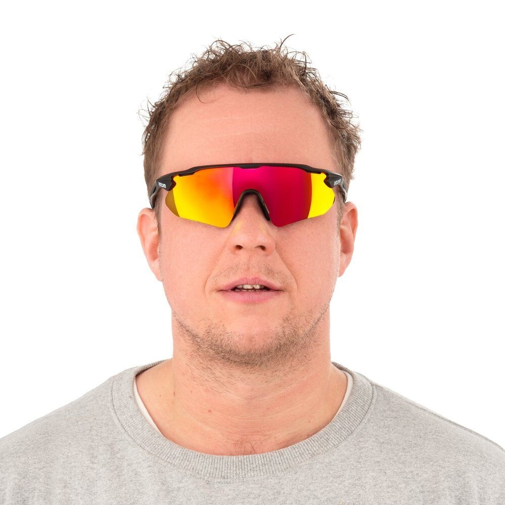 Atom Super Sun sportssolbriller / UV400-solbriller med justerbar næsebro / lette solbriller med etui