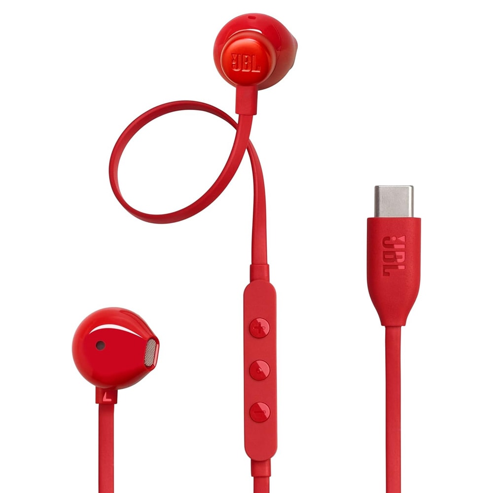 JBL Tune 305C kablede USB-C-øretelefoner - rød