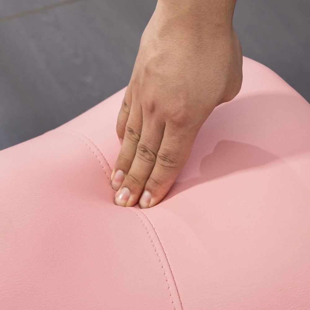 Pink sadelstol uden ryglæn / ergonomisk arbejdsstol med hjul til salon og kontor