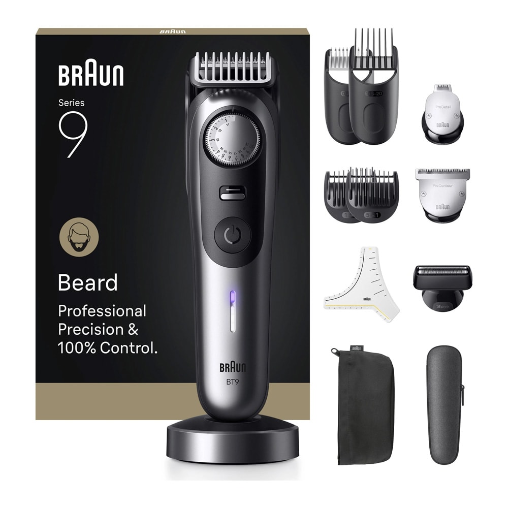 Braun Series 9 BT9560 skægtrimmer / vandtæt trimmer med 52 længdeindstillinger / ProBlade-skægtrimmer