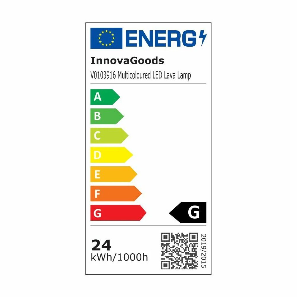 InnovaGoods LED-lavalampe / farveskiftende lavalampe / retrolampe med 7 farver