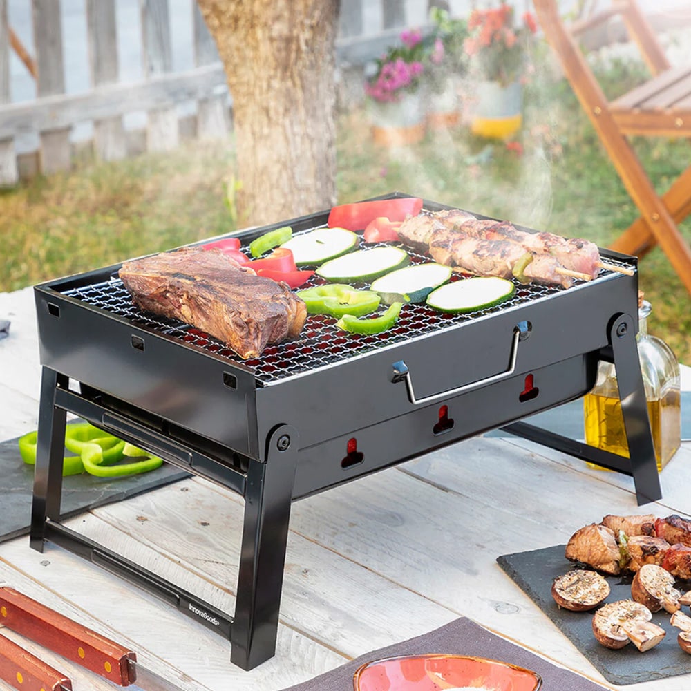 Sammenklappelig og transportabel kulgrill / transportabel kulgrill / campinggrill med kul
