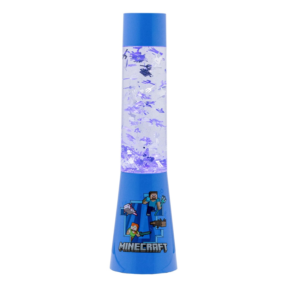 Paladone Minecraft Flow Lamp / Minecraft glitterlampe med undervandstema