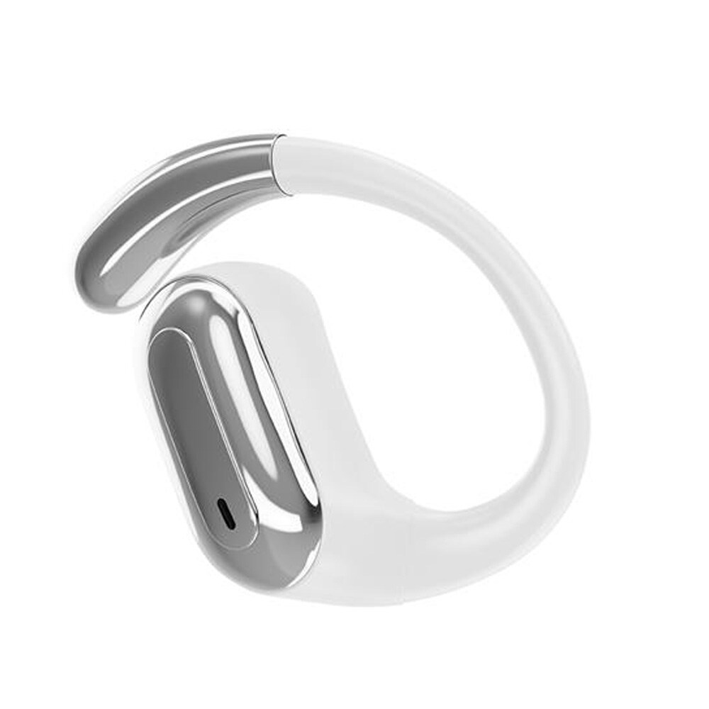 Open-Ear TWS-headset - hvid / åbne hovedtelefoner med ørekrog og opladningsetui