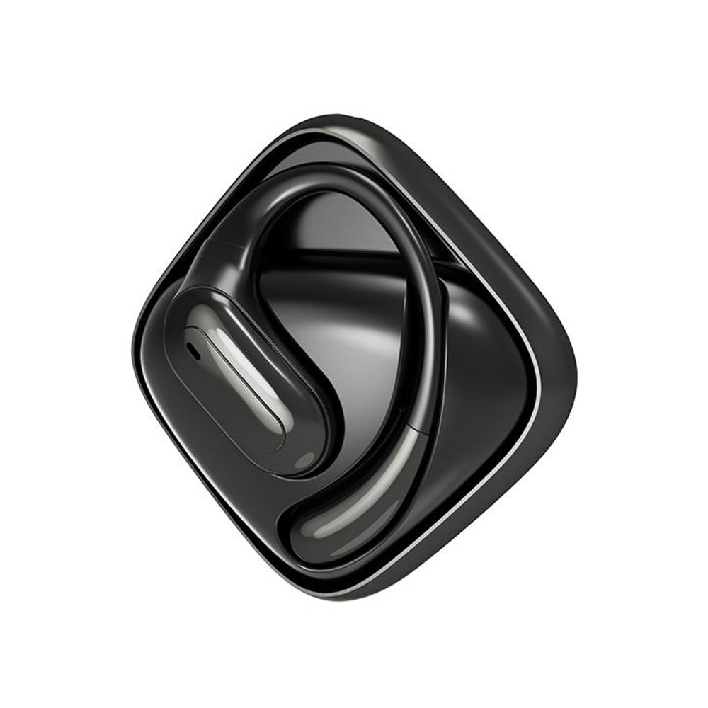 Open-Ear TWS-headset - Svart / åbne ægte trådløse hovedtelefoner med ørekrog
