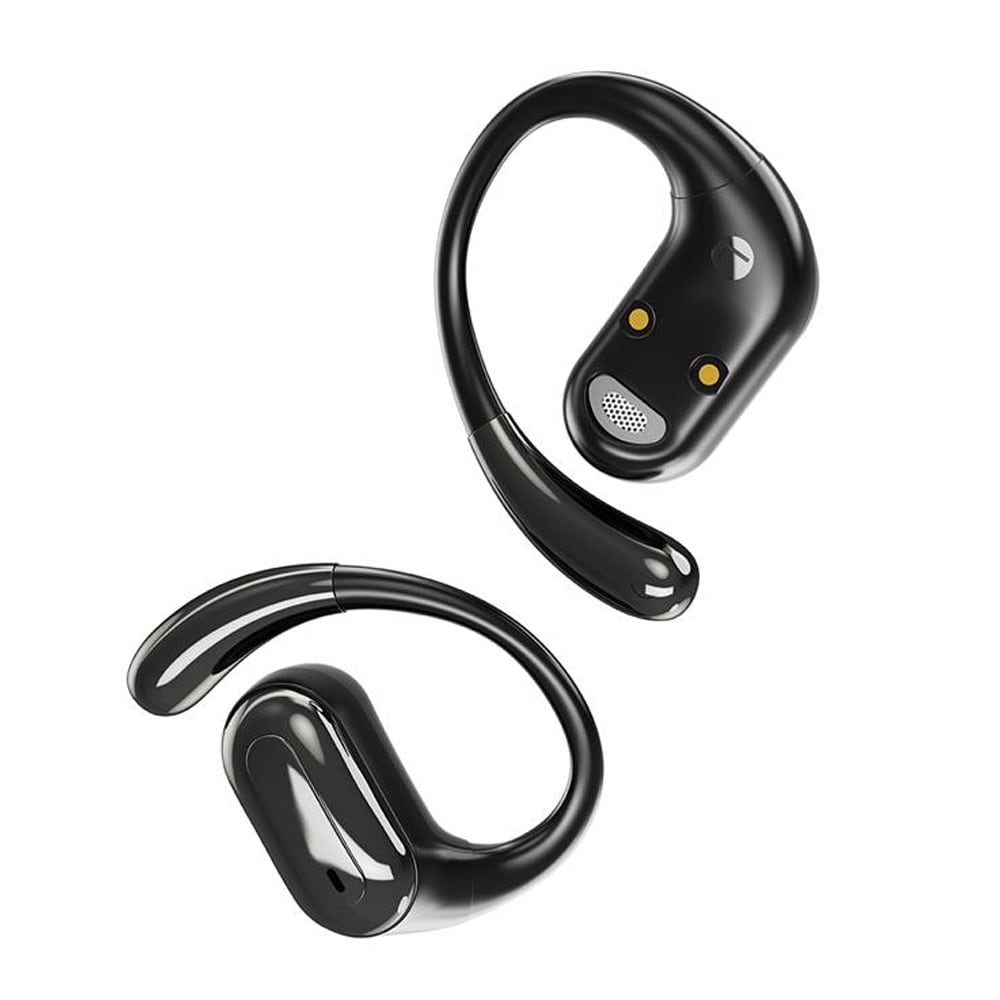 Open-Ear TWS-headset - Svart / åbne ægte trådløse hovedtelefoner med ørekrog