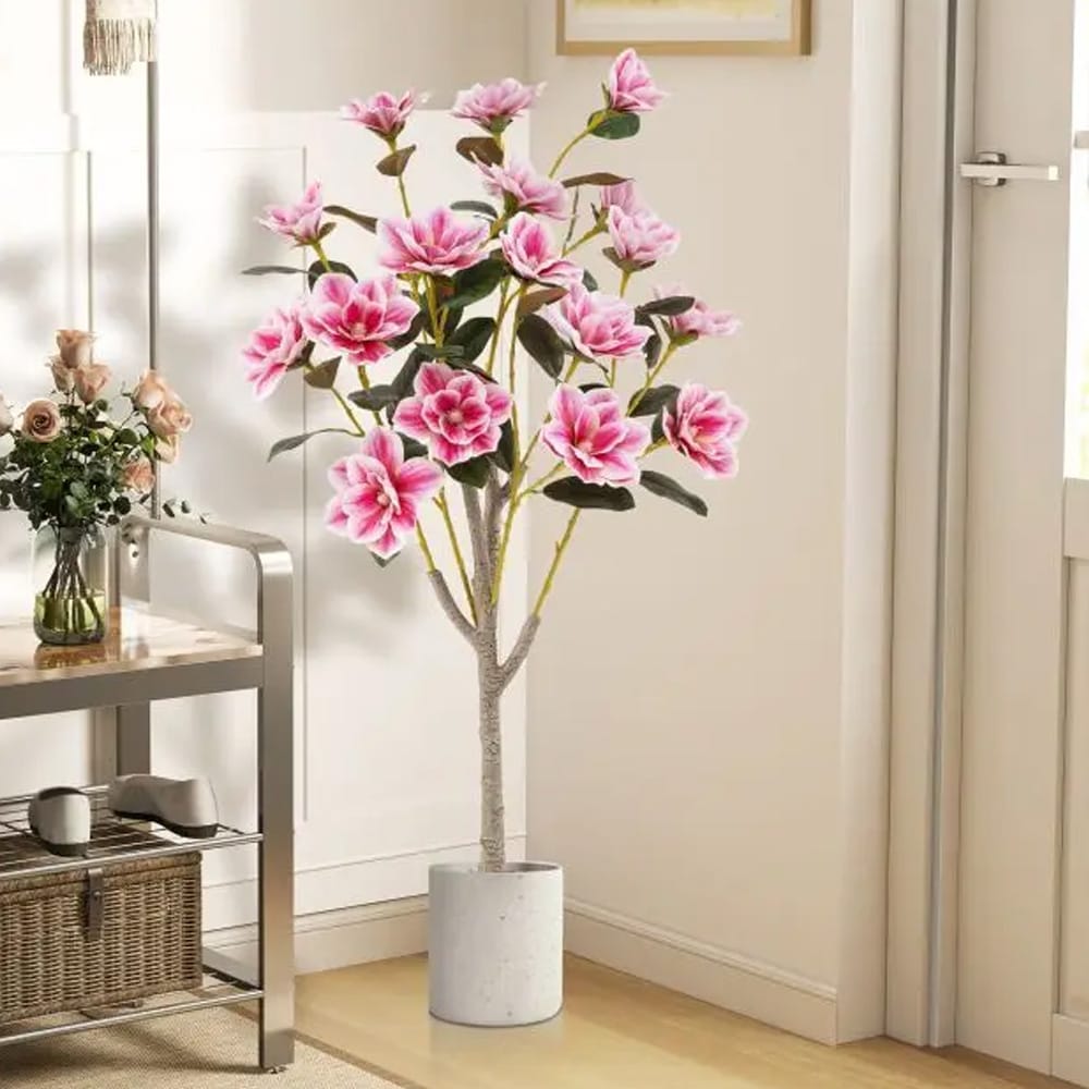 Kunstig bryllupsblomst - lyserøde blomster / kunstigt magnolietræ