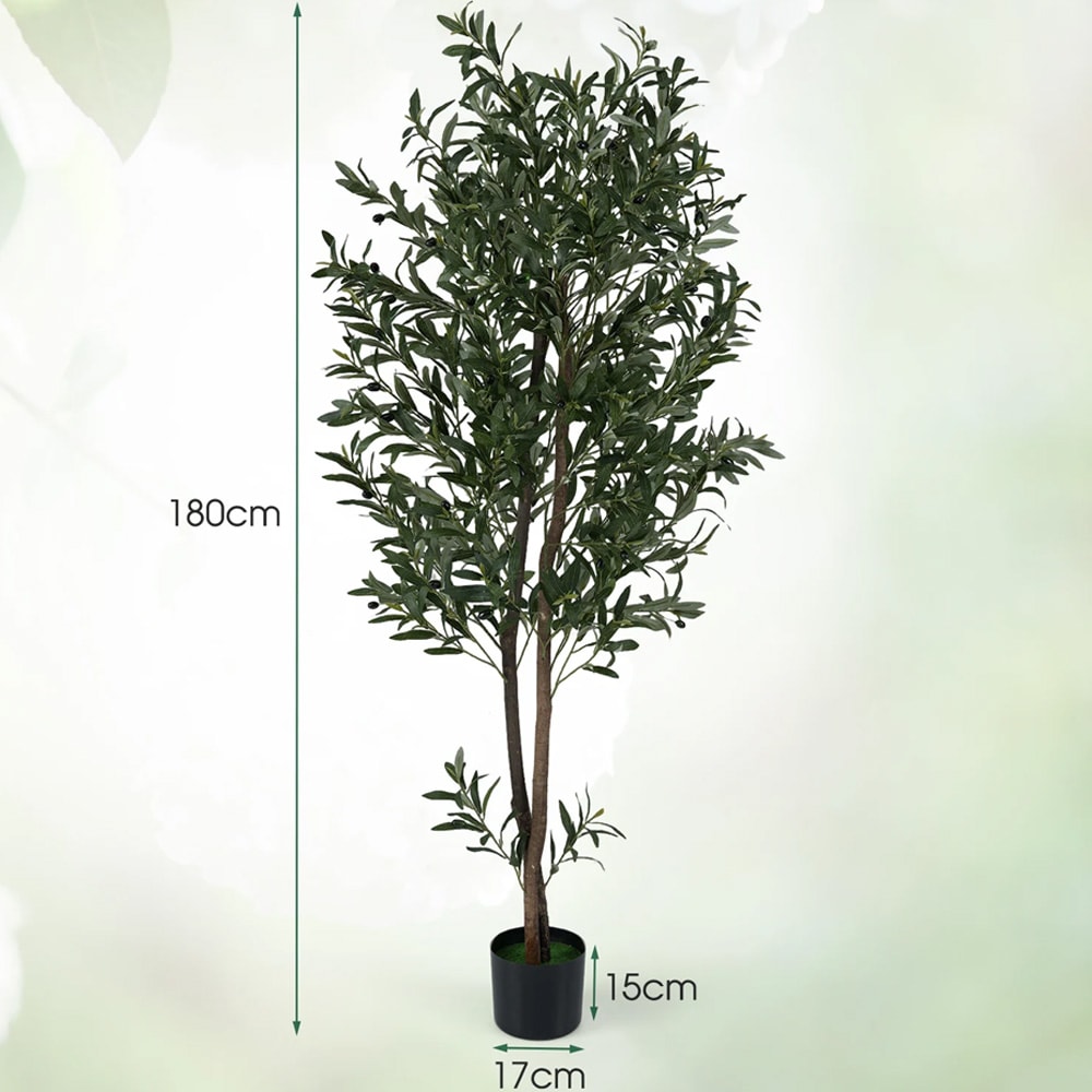 Kunstige oliventræer 2 stk / naturtro kunstige træer 180 cm / formbare grene