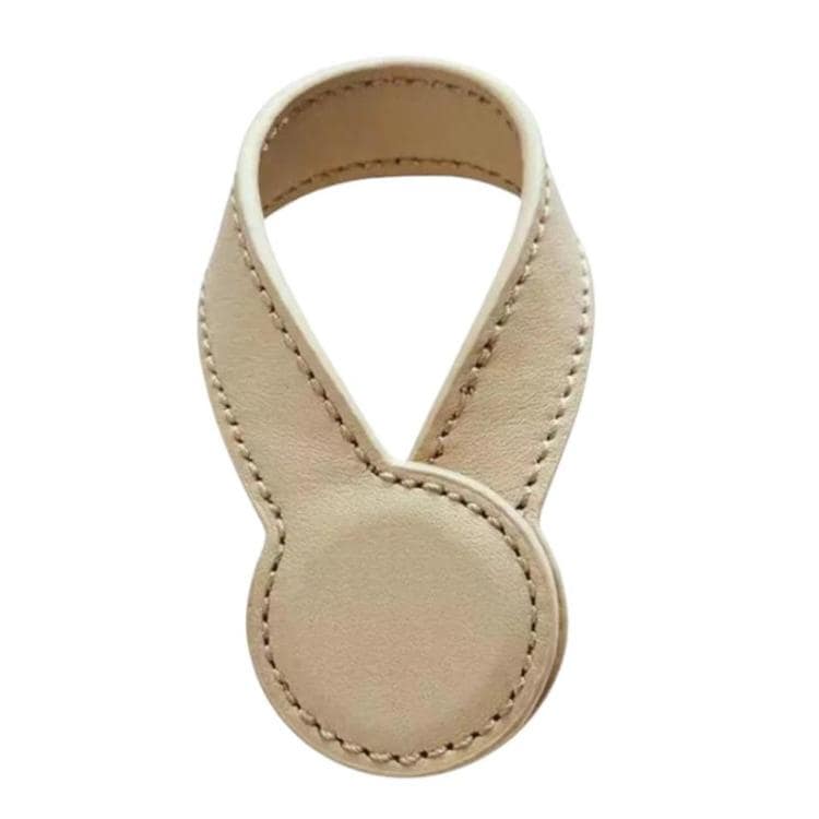 Magnetisk hatholder i læder / beige hatklemme til taske / holder til hat og kasket