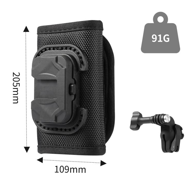 Kamerafæste til rygsæk / rygsækclips med velcro / fæste til actionkamera / sort
