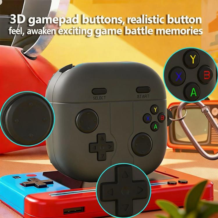 Silikoneetui i retro gaming-stil til Samsung Galaxy Buds4/4 Pro - Lysegrå