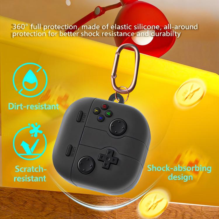 Silikoneetui i retro gaming-stil til Samsung Galaxy Buds4/4 Pro - Lysegrå