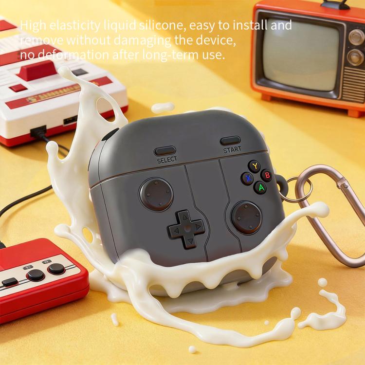 Silikoneetui i retro gaming-stil til Samsung Galaxy Buds4/4 Pro - Lysegrå
